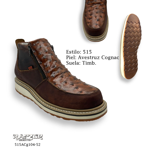 Botin avestruz cognac